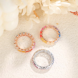 Grace Jewel đồ trang sức mỹ nhẫn cầu vồng Gradient màu đá quý cubic zircon Sterling Bạc nhẫn Nhẫn đồ trang sức phụ nữ - Product Image 6