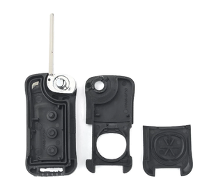 Coque de télécommande de voiture à 2 boutons de remplacement pour <span class=keywords><strong>Porsche</strong></span> <span class=keywords><strong>Cayenne</strong></span> 2003 + Coque de télécommande pliable à lame HU66 non coupée - Product Image 3
