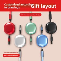 Grosir Kabel Data Transfer Pengisian Cepat 3-in-1 Retractable 100W Baru 2026 USB-A USB-C 8-Pin untuk Mobil, Ponsel, Tablet