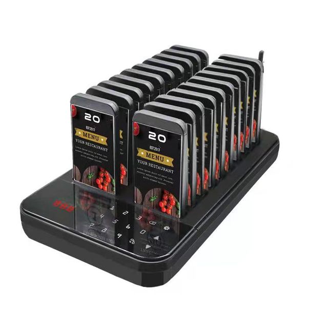 Electronic Queue Management Restaurant Table Buzzer Waiter Paging System with 20 Vibrators Customer Call Buzzer