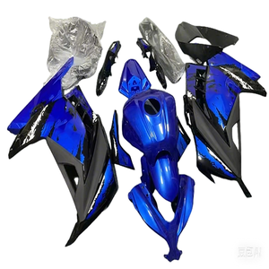 Kit de carenado de motocicleta de inyección <span class=keywords><strong>azul</strong></span> y negro personalizado, Panel de carrocería completo, plásticos para <span class=keywords><strong>Ninja</strong></span> <span class=keywords><strong>300</strong></span> EX300 2013-20 - Product Image 1