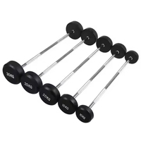 Barbell fixe barre d'acier droite pré-pondérée haltérophilie sportive