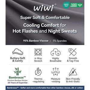 ชุดนอนผู้หญิงแขนสั้นผ้าวิสโคสผสมใยไผ่ติดกระดุม ไซส์ S ถึง XXL - Product Image 5