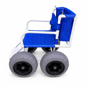 Fauteuil roulant de plage manuel pliable avec grandes roues gonflables, chaise de loisirs portable pour la pêche en bord de mer - Product Image 1