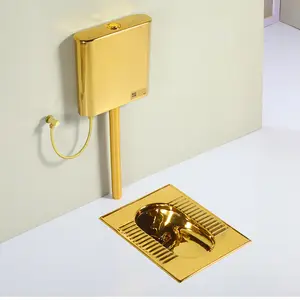 ceramic color wc pan toilet bathroom public toilet gold color squatting pan