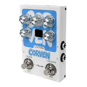 Pédale d'effet de delay stéréo LIVTRA <span class=keywords><strong>CORVEN</strong></span>, 9 algorithmes, entrée/sortie stéréo réelle, Tap Tempo + Freeze, enregistrement USB pour scène et studio - Product Image 1