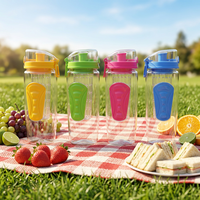 Bouteille d'eau Tritan sans BPA de 32 oz avec infuseur à fruits, couvercle à clapet anti-fuite et poignée en caoutchouc pour la gym et les sports