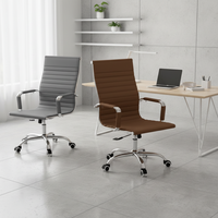 Chaise de bureau moderne, réglable et rotative, chaise d'ordinateur simple et confortable, chaise de formation, chaise ergonomique en PU pour personnel de bureau
