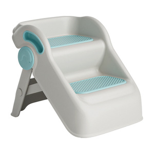 Tabouret pliant pour enfants, antidérapant, support de bain multifonctionnel, 2-4 ans, design blanc et bleu - Product Image 3