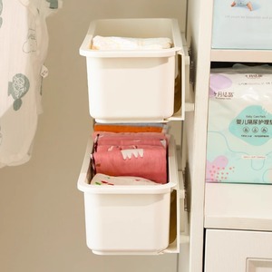 Organisateur de tiroir en plastique blanc, sans perçage, pour sous-vêtements et chaussettes, style étagère de tiroir pour chambre à coucher - Product Image 3