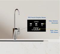 Système de filtration d'eau domestique 1200 GPD RO par osmose inverse à 8 étapes, sans réservoir, autonettoyant et écologique, à installer sous l'évier