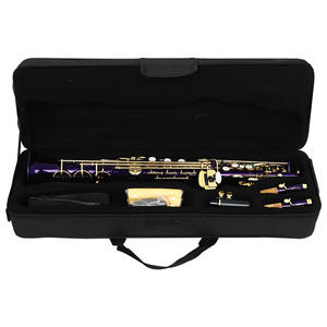Saxophone <span class=keywords><strong>Soprano</strong></span> <span class=keywords><strong>droit</strong></span> en laiton Sib B plat professionnel coquille naturelle clé <span class=keywords><strong>Soprano</strong></span> sax avec ensemble complet d'accessoires pour débutant - Product Image 5