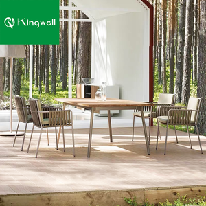Hot Sale Factory Direct Garden Furniture Outdoor <strong>Aluminium</strong> Dinning <strong>Table</strong> and Bench Set with Cheap Price - Product Image 2