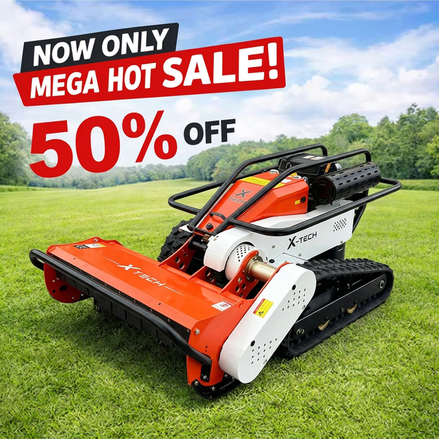 Remote Controlled Diesel Tracked Mulcher Multifunction 800mm 1000mm Grass Cordless Electric Lawn Mower With Battery