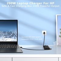 Adaptador de Corriente para Portátil Compatible con HP TPN-CA03 815680-002 835888-001, 200W 4.5*3.0mm 19.5V 10.3A