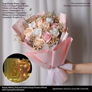 Bouquet de roses gypsophiles mélangées et séchées pour la demande en mariage, anniversaire de petite amie, cadeau de Saint-Valentin, vente en gros - Product Image 6