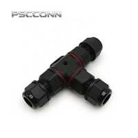 Connecteur étanche IP68 PSCCONN GW20 à 2 cœurs en T, boîtier en nylon robuste M20, 16A 400V pour câbles extérieurs haute puissance