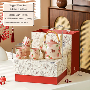 Juego de tetera con taza de cerámica para uso doméstico, regalo de boda de compromiso para novia, artículos de té completos - Product Image 6