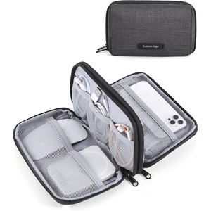 Estuche Organizador de Electrónicos para Viaje, Bolsa Organizadora de Cables y Cargadores para Teléfono, Accesorios, Banco de Energía, Negro - Product Image 1
