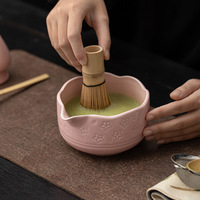 Logo personnalisé Ensemble de Matcha japonais au design moderne en céramique avec fouet en bambou et bol Chawan Outils à Matcha