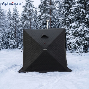 Sauna portable d'extérieur en forme de cube, tente de sauna avec poêle en bois, accessoires de luxe, vente en gros - Product Image 4