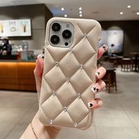 Étui en cuir PU coloré doux au toucher pour iPhone Air 16 15 14 13 17 Pro Max avec strass scintillants et dragonne en fourrure