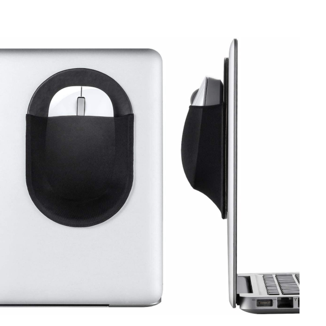 Wj Universal Stick-on Mouse PouchL Mouse Holder Sleeve Reusable Adhesive for or for Wireless Mouse