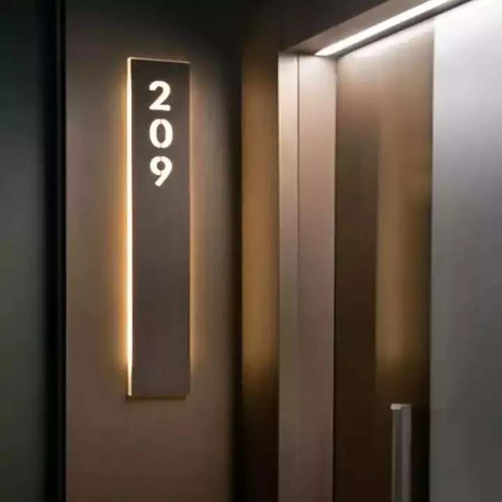 Numéro de porte de maison 3D en acier inoxydable de haute qualité pour enseigne de porte d'hôtel