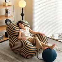 Sillón Moderno de Estilo Italiano, Creativo, Modelo Big Mama, con Otomana Esférica, Espuma Moldeada de Alta Densidad, Tela Elástica, Sofá Relajante