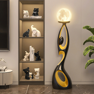 <span class=keywords><strong>Lampe</strong></span> sur pied LED en résine noire, blanche et or, style luxe léger, sculpture artistique nordique, pour la maison et l'hôtel - Product Image 6