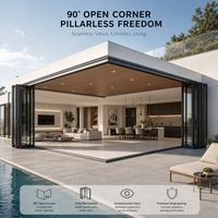 Portes pliantes pour maisons avec grille de fenêtre et panneau en verre double vitrage pour appartement, résistantes au vent