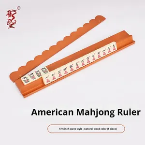Soporte de Madera Sólida <span class=keywords><strong>para</strong></span> Reglas de Mahjong Americano Yusheng y Empujador de Cartas Magnético, Estilo Ondulado, Regalo Creativo <span class=keywords><strong>para</strong></span> 4 <span class=keywords><strong>Jugadores</strong></span> - Product Image 6