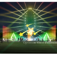 Espectáculo de Luces Láser con Cambio de Color, Control por Programa DMX512, Música, Pantalla de Agua Danzante, Proyector, Fuente para Exteriores