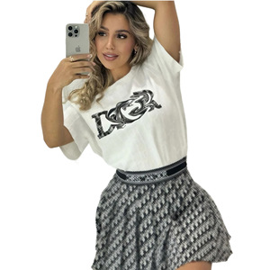 Nouvelle Collection Été Femme : Ensemble Deux Pièces Brodé de Haute Qualité, Robe Courte et Jupe à Manches Courtes, Style Tendance - Product Image 2