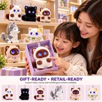 Robot Chat en Peluche Connecté à l'Application Tuya, Capteur Tactile Interactif, Dialogue Multilingue, Cadeau Éducatif pour les Enfants de 8 Ans et Plus, Unisexe
