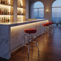 Tabouret de bar moderne en métal chromé pivotant à 360 degrés, mobilier de bar pour bars à domicile, ateliers, sous-sols