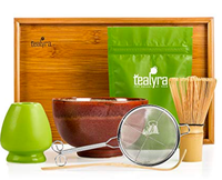 Ensemble de fouet à matcha de style japonais, support de fouet de torchon en bambou, avec bec verseur en métal, kit de boîte cadeau pour café et thé.