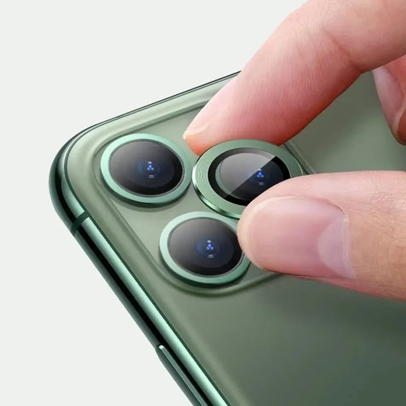 Цветная 9D Защитная стеклянная пленка, закаленное стекло для iPhone 11 12 Pro Max, Задняя крышка объектива камеры, Защита экрана для 12Mini