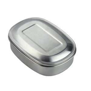 Stainless Steel Oval Bento Tiffin Box Chemical Free Durable Restaurant Fruits Sandwich Sushi Containers Dishwasher Safe