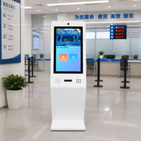 Terminal de libre-service intérieur personnalisé de 43 pouces avec écran tactile, lecteur de codes-barres, fonction d'appel pour numéros d'enquête, paiement et impression