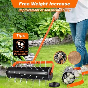Pre-Attached <b>Spike</b> Rolling Lawn Aerator Heavy Duty Hand Manual <b>Spike</b> <b>Roller</b> with 42 <b>Spikes</b> Aerator Tool - Product Image 6