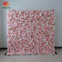 Mur de fleurs artificielles en soie lavande violette, design enroulable, tissu élégant et lisse, 8 pieds sur 8 pieds