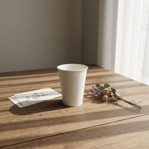 Gobelets en carton blanc classiques jetables et compostables de 8 oz avec impression de logo – Solution d'emballage durable - Product Image 1