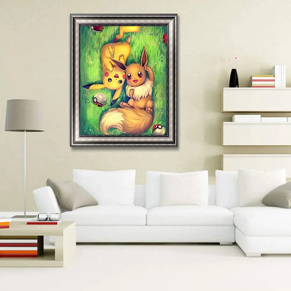 Pittura diamante 5D Pikachu giallo decorativo, pittura relax