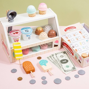 Jouets de cuisine pour enfants, boutique de crème glacée, cadeau, comptoir à crème glacée en bois écologique, ensemble de jeu éducatif pour enfants unisexes - Product Image 4