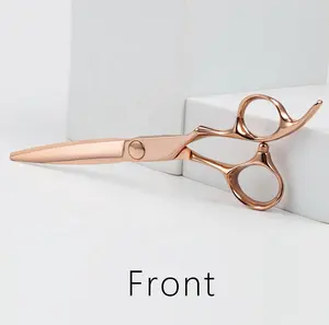 Tijeras para el cabello de 18K, en polvo, oro rosa, 6,0 pulgadas