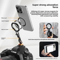 Support de téléphone portable magnétique pliable en alliage pour utilisation au lit, multifonctionnel, prise de vue horizontale et verticale, compatible