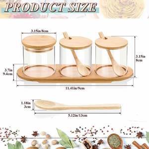 <b>Kitchen</b> <b>Storage</b> Organizations Bamboo Spice Rack Organizer Set with Glass Spice Containers and Bamboo Lids - Product Image 2