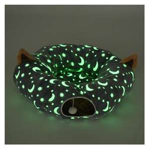 ZYZPET <span class=keywords><strong>Cat</strong></span> Tunnel Tube con peluche Ball Toys fotoluminescenza autoluminosa pieghevole, per animali domestici conigli, Puppy Grey <span class=keywords><strong>Moon</strong></span> Star - Product Image 5