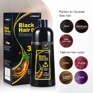 MEIDU Fast dye white hair manufacturer natural black brown hair color shampoo with factory price